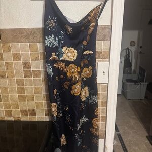 Silky Blue Floral Dress